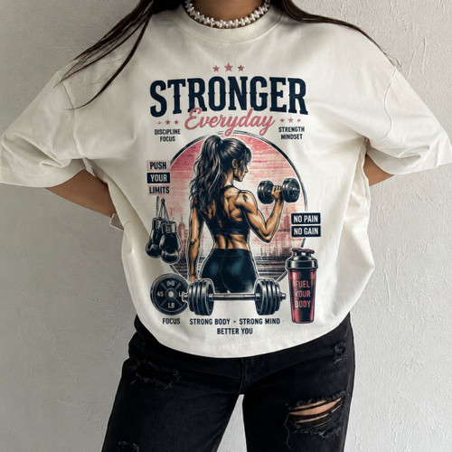 تیشرت طرح دار پینترستی stronger